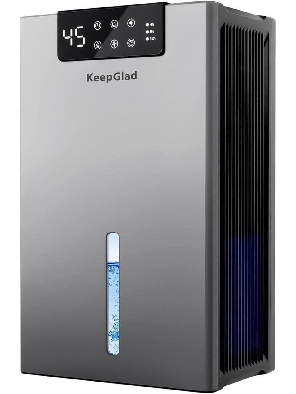 98oz Semiconductor Dehumidifier for Home, Humidity Display, Gray